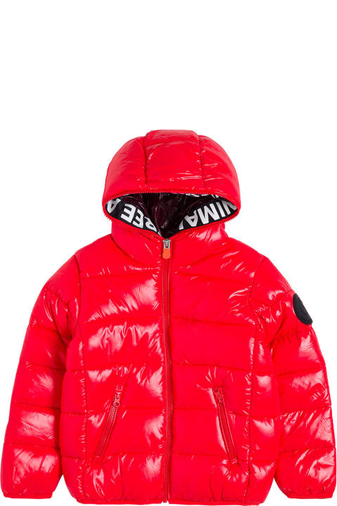 Save the Duck Red Kate Ecological Nylon Down Jacket With Logo - Green