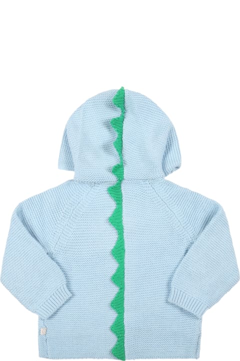 Stella McCartney Kids Light-blue Cardigan For Baby Boy With Quills - Multicolor