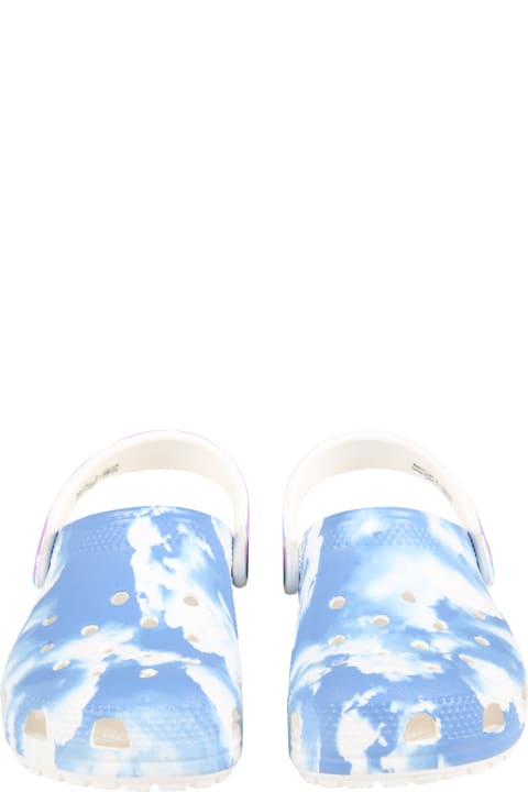Light-blue Sabot For Kids With Clouds