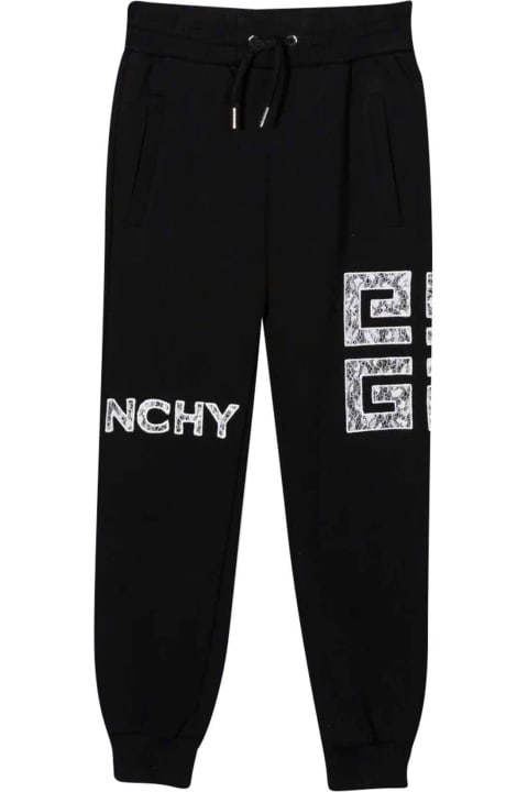 Givenchy Black Trousers With White Print - Rosso