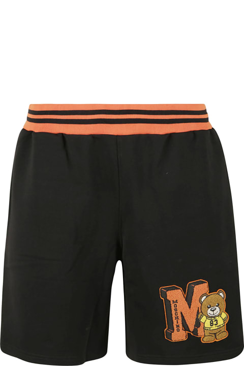 Moschino Bear Embroidered Shorts - Black