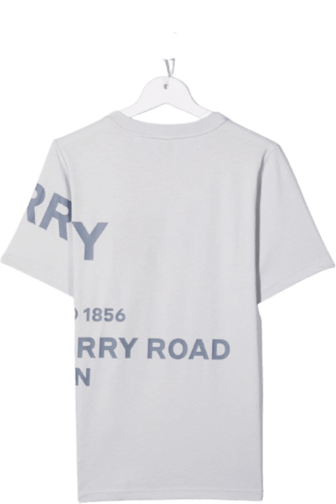 Burberry Grey Cotton T-shirt With Logo Print - Bordo