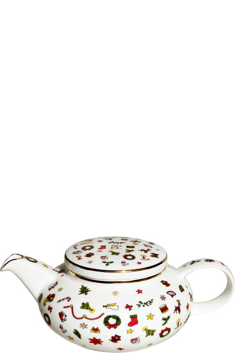 Taitù Teapot - Noel Oro Collection - Multicolor and White