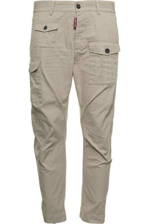 Dsquared2 Beige Cotton Cargo Pants - Green