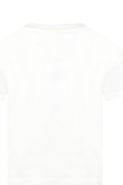 Kenzo Kids White T-shirt For Kids With Logos - Grigio