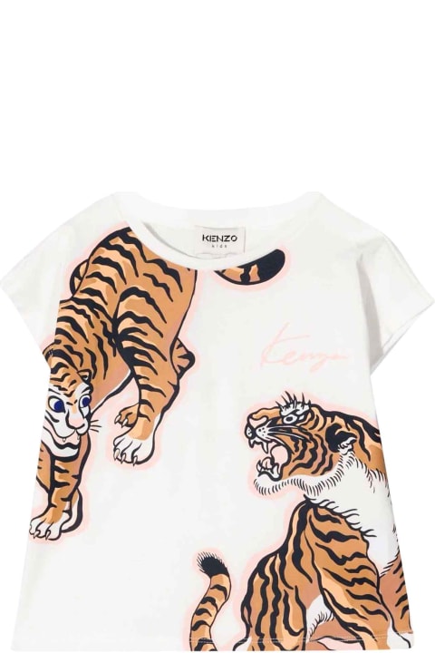 Kenzo Kids White Teen T-shirt With Print - Multicolor