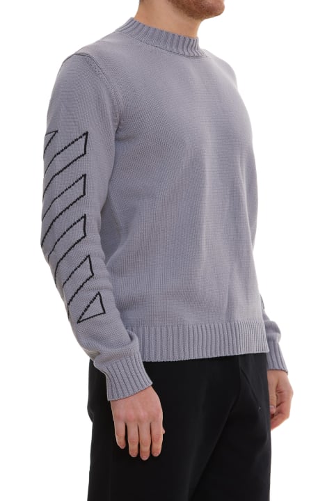 Off-White Diagonal Outline Sweater - Black