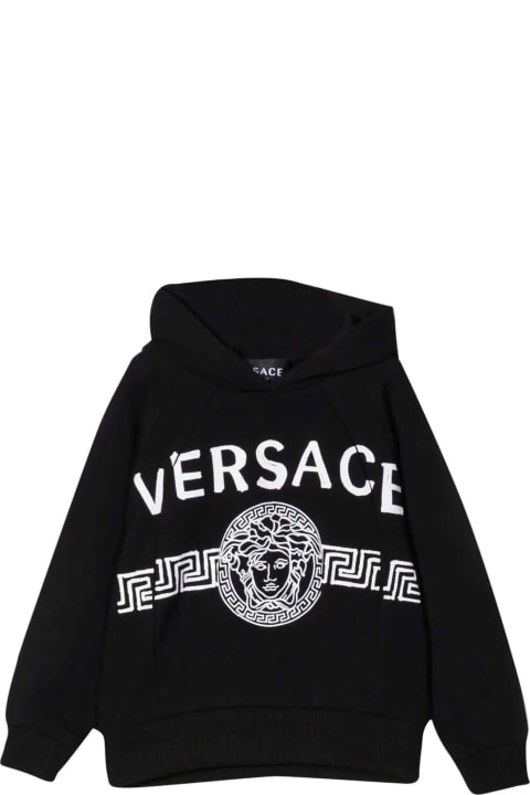 Versace Black Sweatshirt Unisex Kids - Bianco e Nero