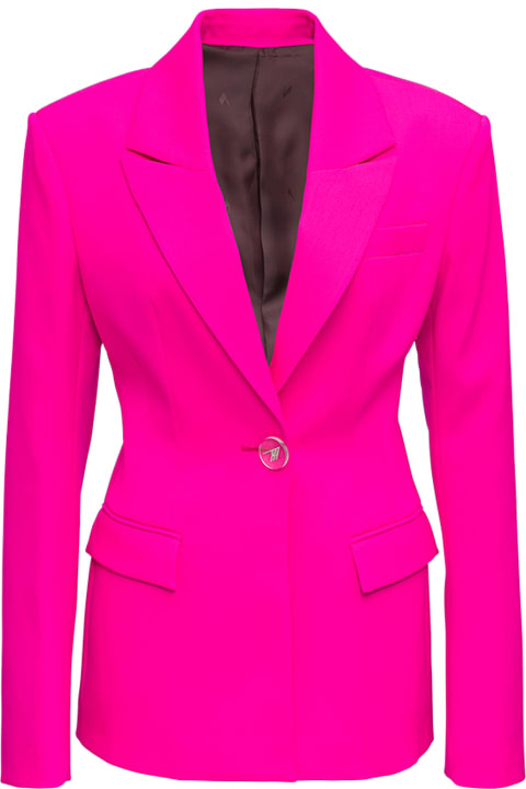 The Attico Pink Wool Blend Blazer - BLACK
