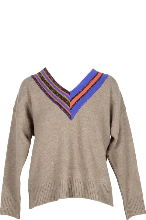 Brown Wool And Viscose Blend Women's Sweater