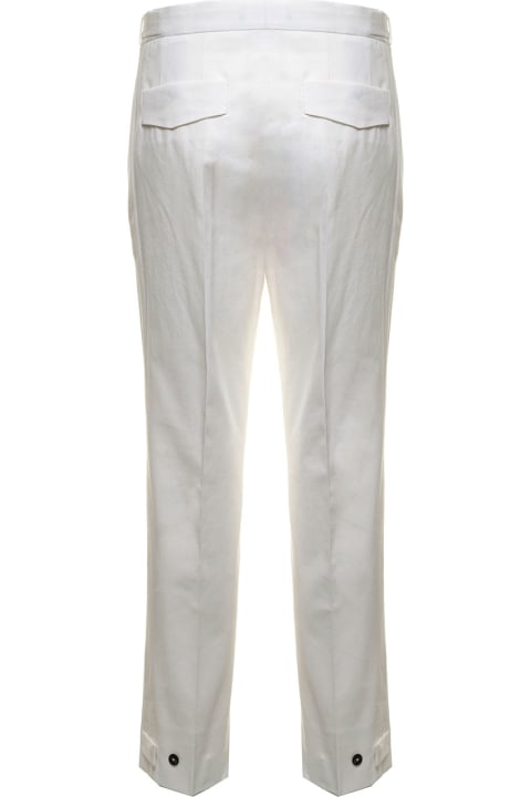 Z Zegna White Cotton Pants With Pence - Grey