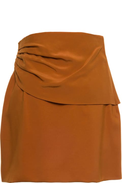Brick Color  Skirt With Knotted Detail
