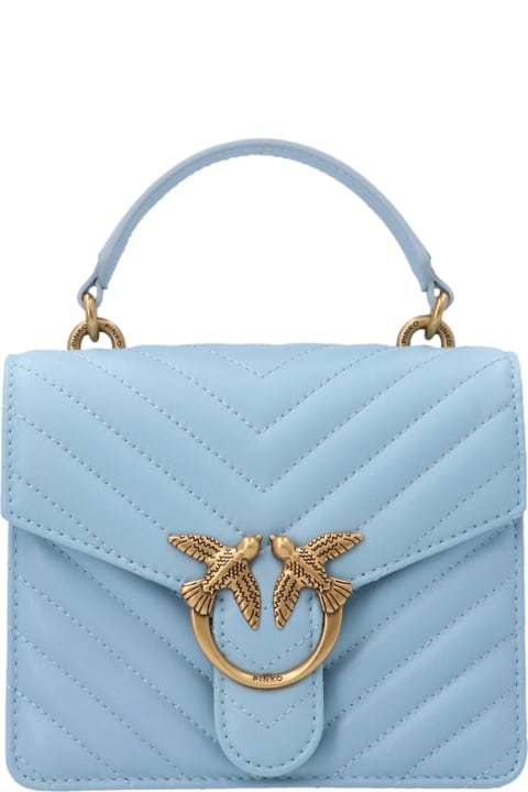 Pinko 'love Top Handle Simply Quilt' Bag - Light blue
