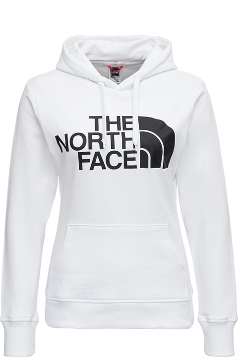 White Jersey Hoodie With Print