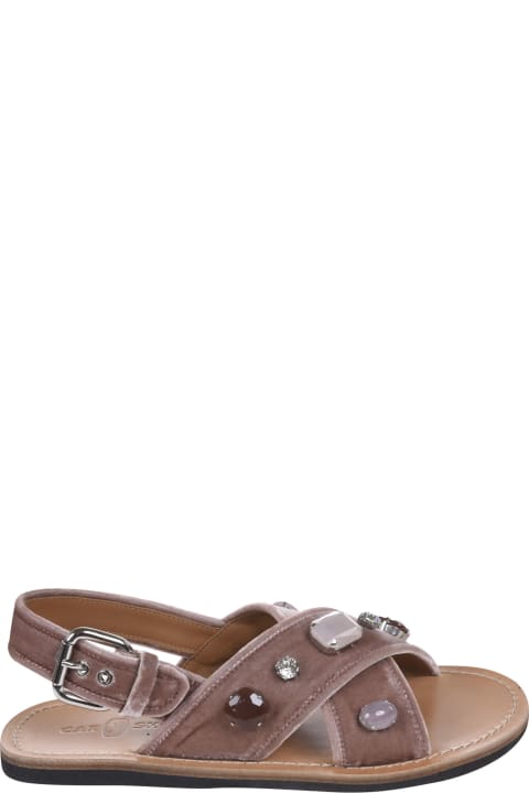 Crystal Embellished Slingback Flat Sandals