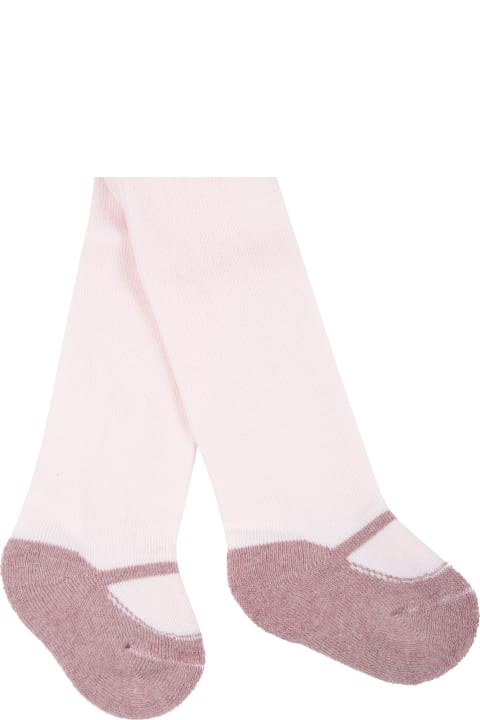 Story loris Pink Tights For Baby Girl With Ballet Flats - Blue