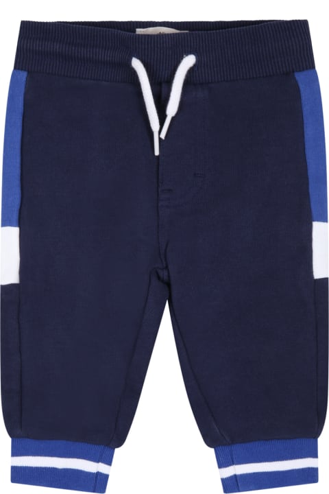 Blue Sweatpant For Baby Boy With Logo