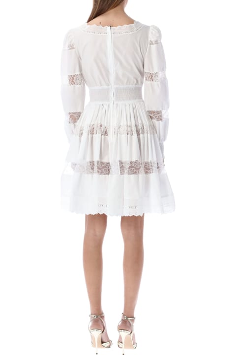 Dolce & Gabbana Short Poplin Dress With Lace Details - Nero