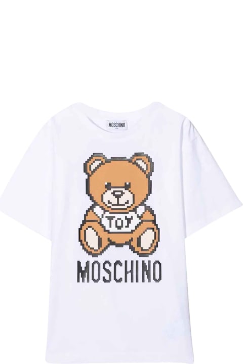 Moschino Unisex White T-shirt - Yellow
