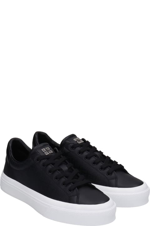 City Court Sneakers In Black Leather