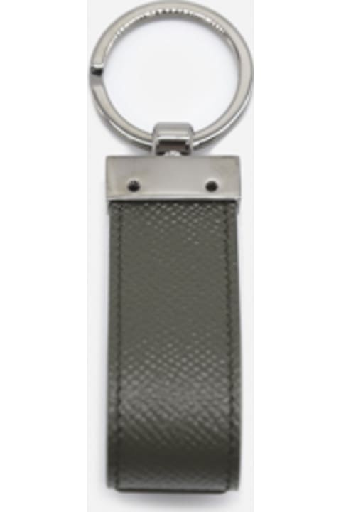 Leather Keychain With Logo Detail