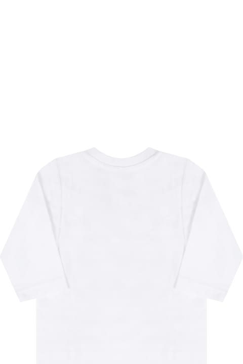 White T-shirt For Babyboy With Logo