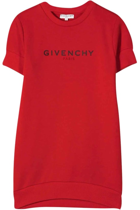 Givenchy Red Dress With Black Logo - Bianco
