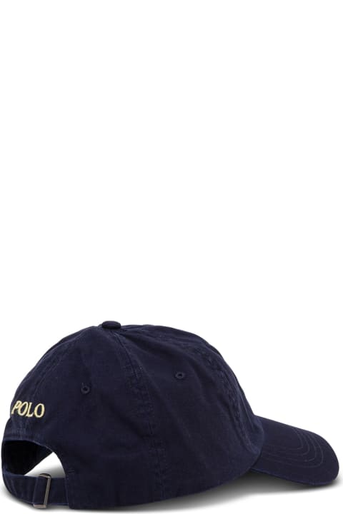 Polo Ralph Lauren Blue Cotton Hat With Logo - Blue