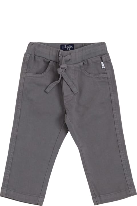 Il Gufo Grey Cotton Pants With Pockets - Blu