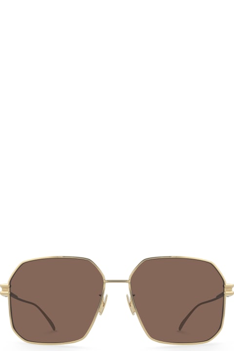 Bottega Veneta Eyewear Bv1047s Gold Sunglasses - Black Black Grey
