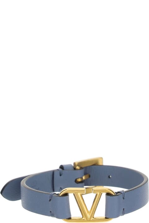 Valentino Garavani Leather Bracelet - Beige