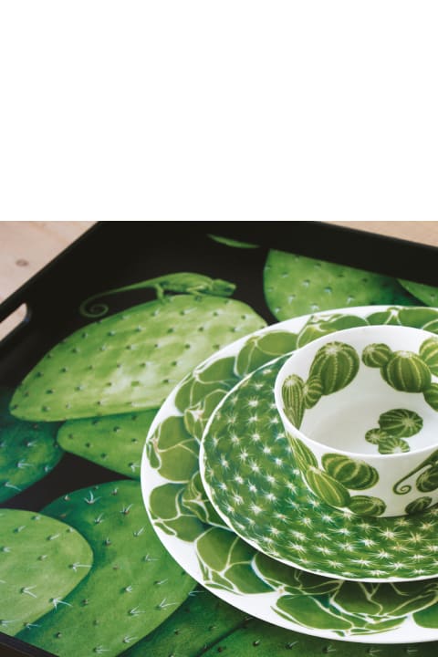 Set of 4 Chop Plates/Round Platters - Cactus Collection