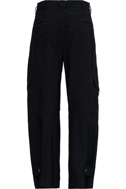 Bottega Veneta Black  Stretch Technical Wool Cargo Pants - Black