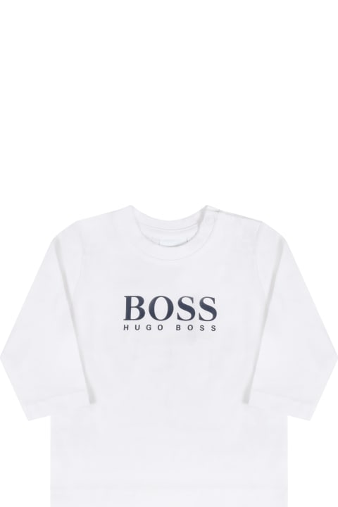 White T-shirt For Babyboy With Logo