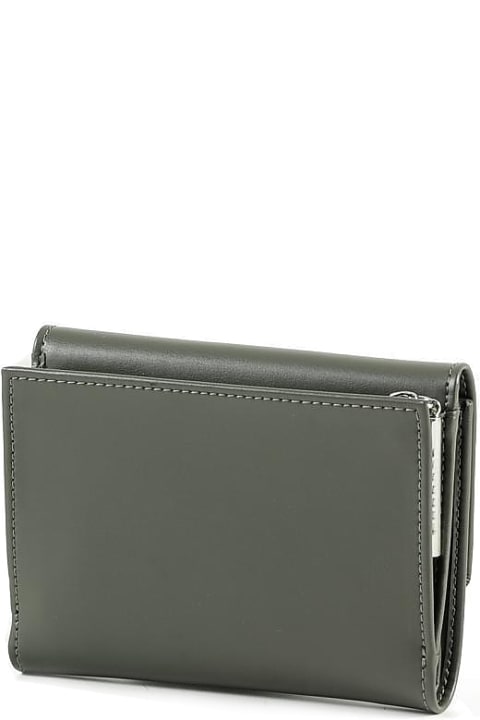 Forest Green Leather Signature Women's Flap Wallet