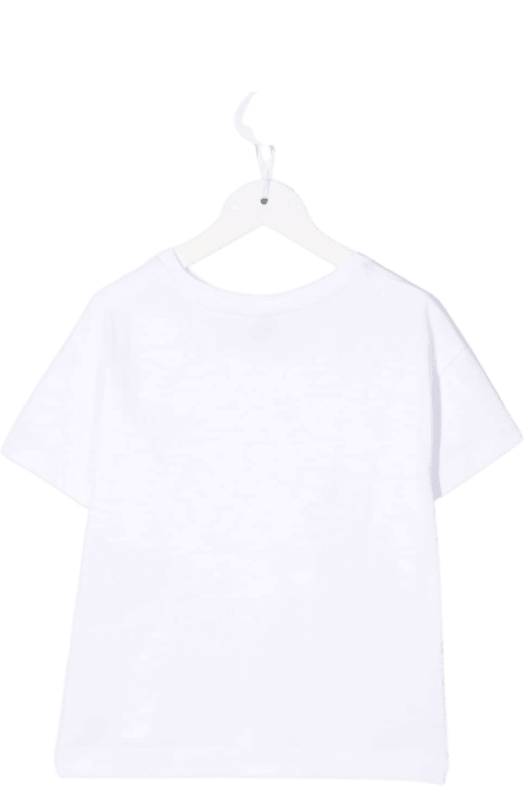 Chiara Ferragni White Cotton Cropped T-shirt With Peace Print - Beige