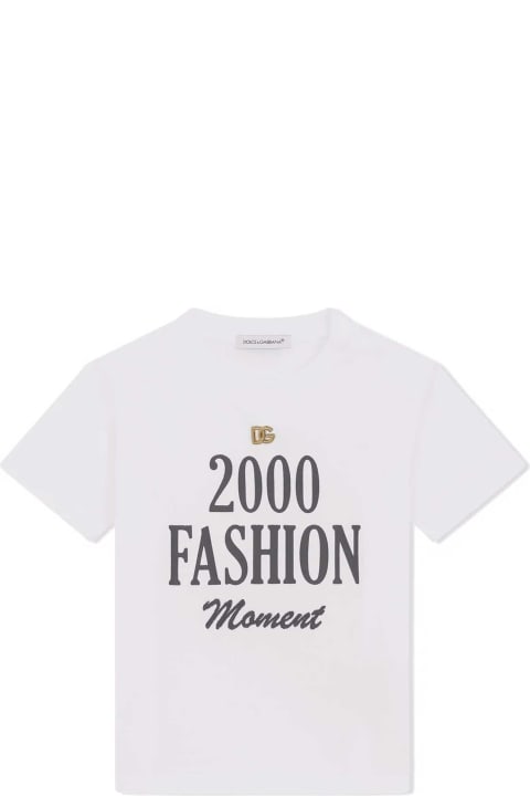White T-shirt With Print Dolce&gabbana Kids