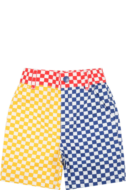 Stella McCartney Kids Multicolor Shorts For Baby Boy With Patch Logo - Pink