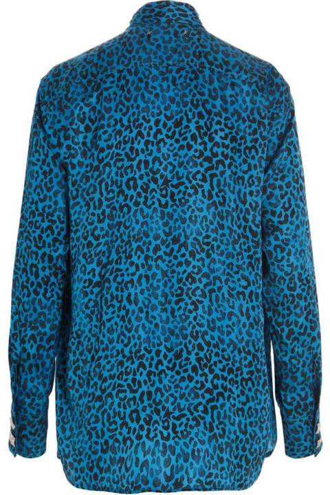 Golden Goose 'faded Leopard' Shirt - Blue