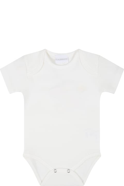 La Perla Ivory Body For Babykids With Logo - White