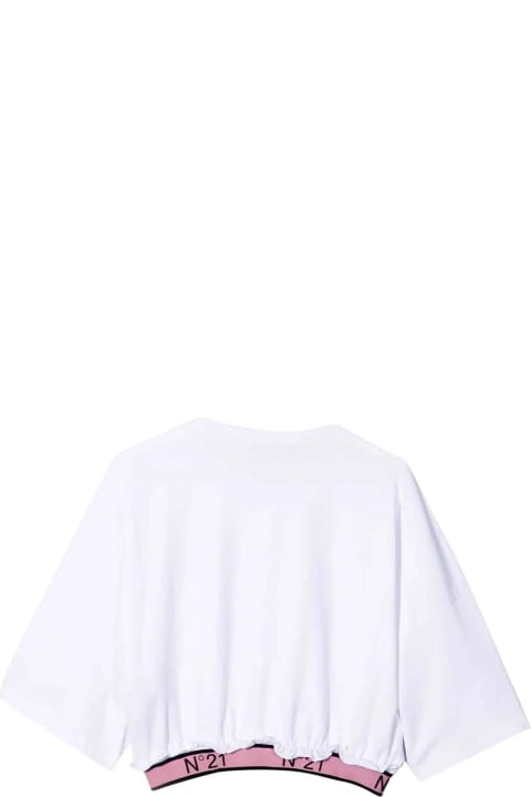 White T-shirt With Logo Band N21
