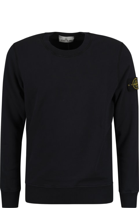Stone Island Logo Sleeve Sweatshirt - black