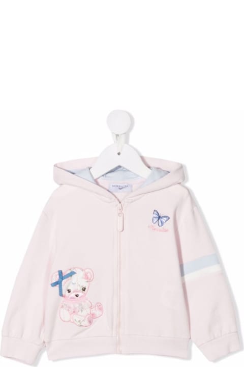 Monnalisa Baby Sweater With Zip 61112090 - Panna/celeste