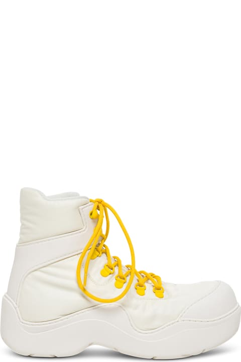 Bottega Veneta Puddle Bomber White Nylon Boots - Bianco
