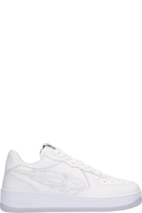 Enterprise Japan Sneakers In White Leather - Beige