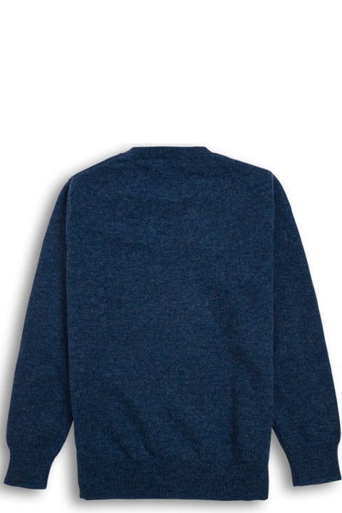 Il Gufo Blue Wool Crew Neck Sweater - Blu