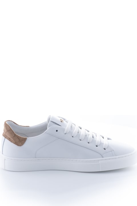 Sky Leather White And Spolier In Croco Printed Camle, White Sole