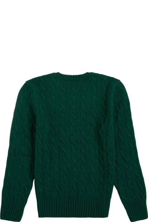 Polo Ralph Lauren Green Wool And Cashmere Sweater With Logo - Pink