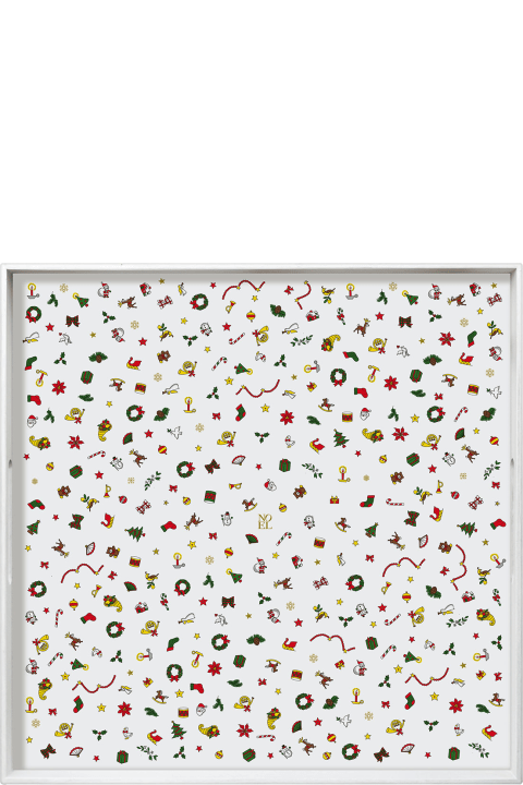 Taitù Square Tray - Noel Oro Collection - Multicolor and White