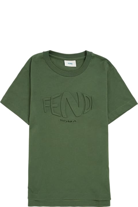Green Cotton T-shirt With Logo